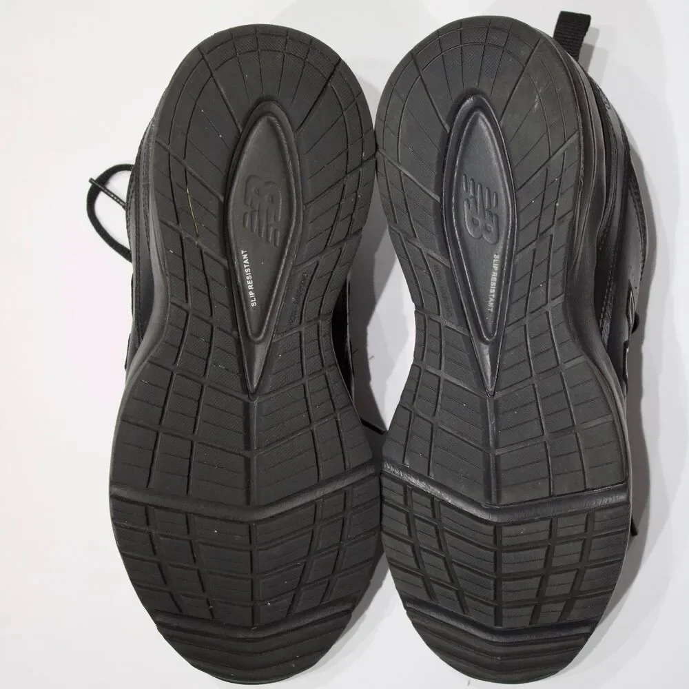 New Balance 608 Slip Resistant Walking Work Shoes Black Leather Men 9.5EE X-Wide